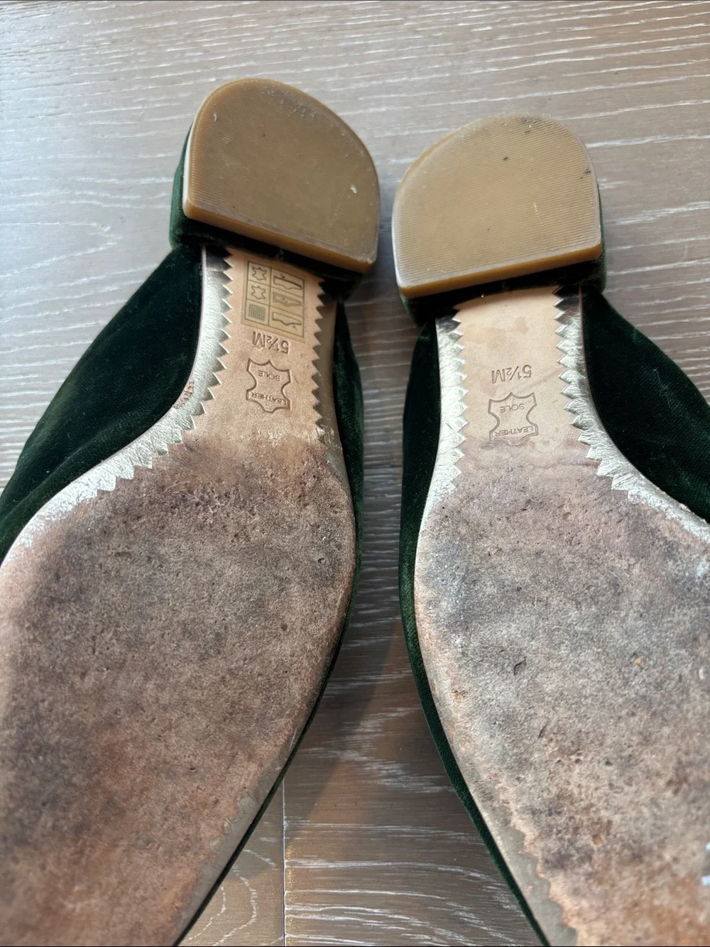 Tory Burch Olive Green Velvet Slip-On Mules - Picture 5 of 6